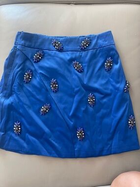 Bejeweled Cobalt Mini Skirt - Brand Unknown